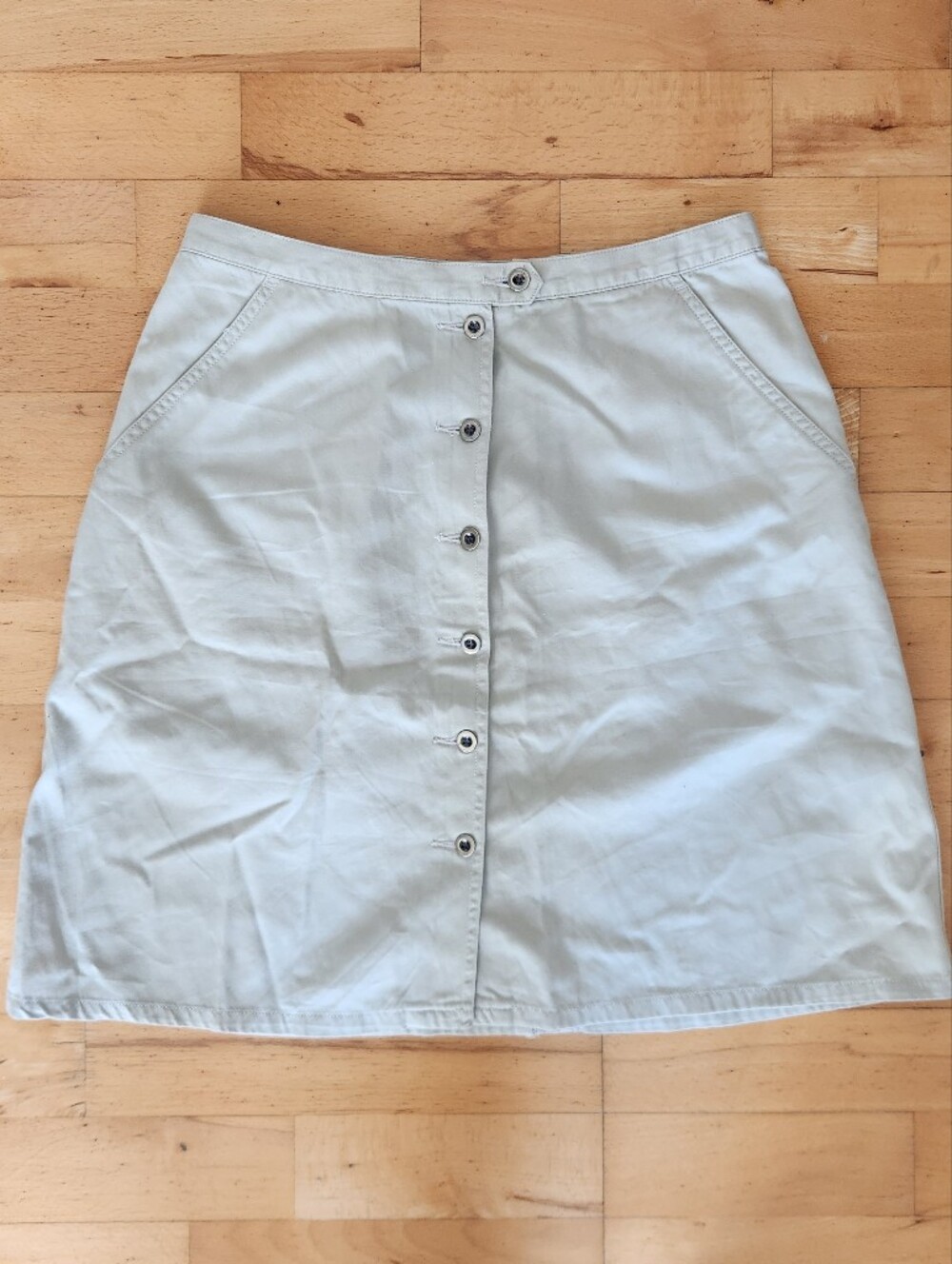 Eddie Bauer Women’s Khaki Cotton Button Down Skirt, Size 10